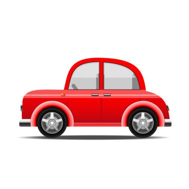 Red car, vector clipart