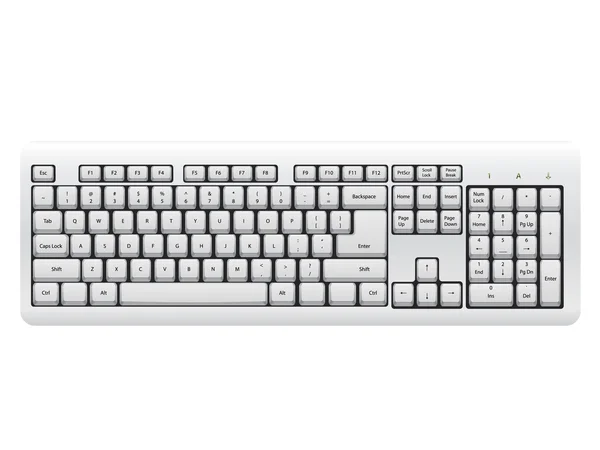 Wit toetsenbord — Stockvector