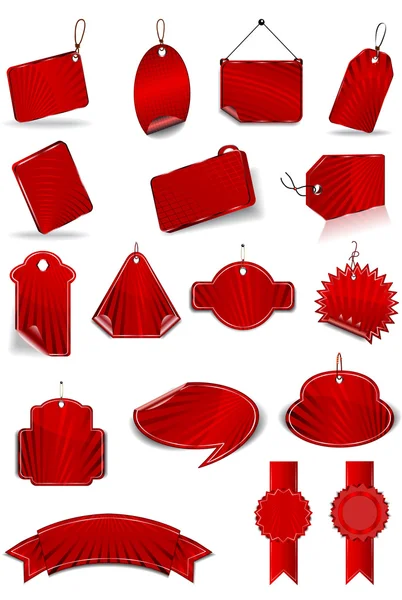 Set de pegatinas rojas — Vector de stock