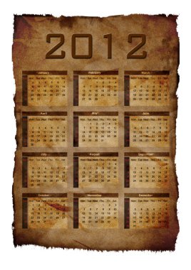 Calendar for 2012 clipart