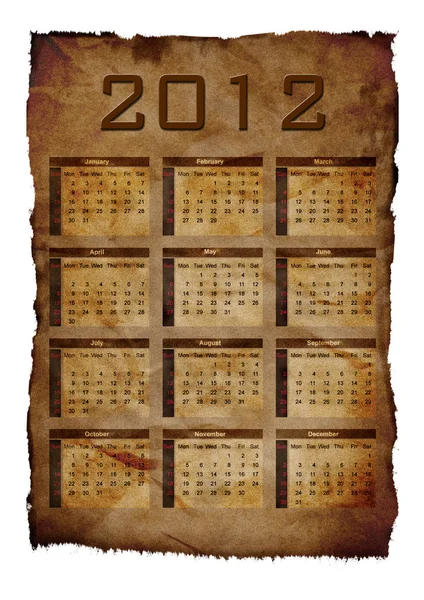 Calendario para 2012 — Foto de Stock