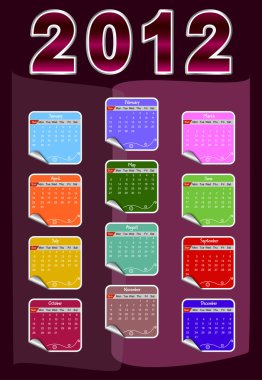 Calendar for 2012 clipart