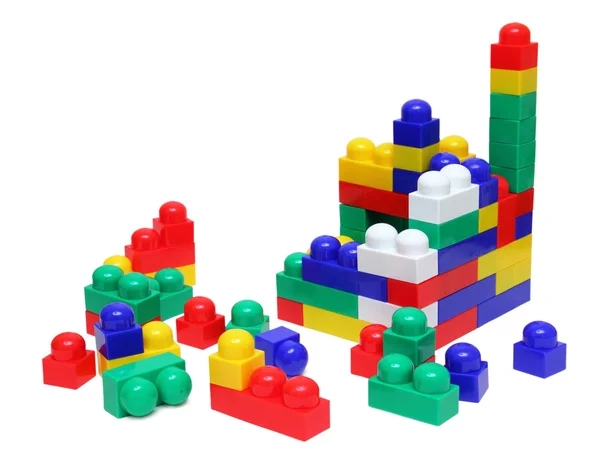 Huis van blokken - meccano speelgoed — Stockfoto