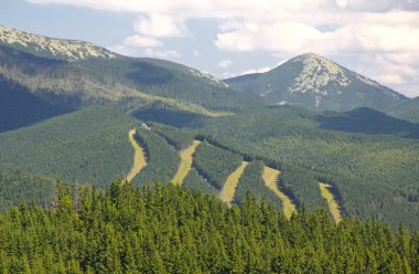 bukovel Kayak Merkezi yaz, Karpatlar, Ukrayna