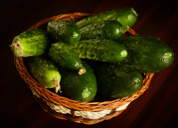 Cucumbers on black — Stock Photo, Image