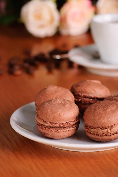 stock image Chocolate macaroons