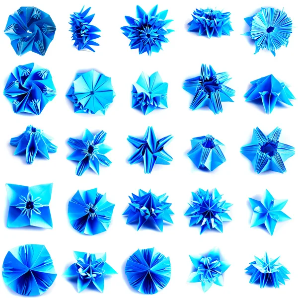 Conjunto de flocos de neve Origami — Fotografia de Stock