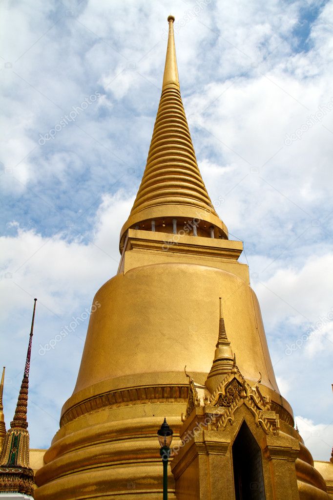 Golden pagoda in Grand Palace Bangkok Thailand