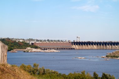Hidroelektrik Santrali. nehir dnepr. Zaporozhye. Ukrayna