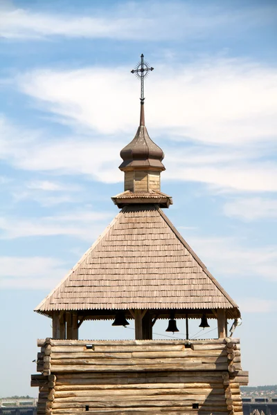 Ξύλινη εκκλησία στο νησί hortitsa — Φωτογραφία Αρχείου