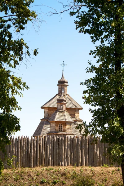 Дерев'яні церкви на острові Хортиця — стокове фото