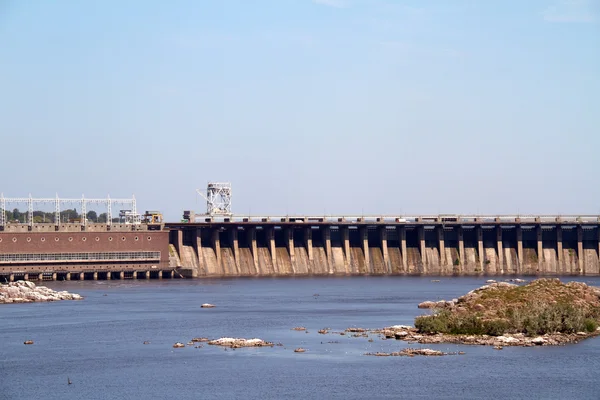 Hydrosiłownie elektryczne. rzeki Dniepr. Zaporoże. Ukrainie — Zdjęcie stockowe