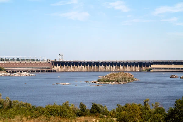 Stock image Hydroelectric power station. The river Dnepr. Zaporozhye. Ukrain