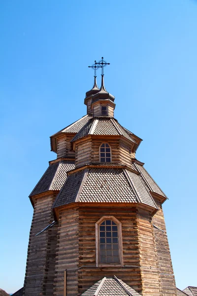 Église en bois sur l'île de Hortitsa — Photo
