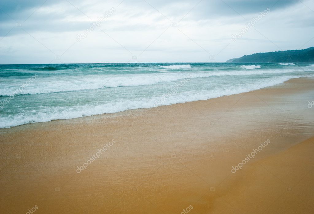 Beautiful stormy beach