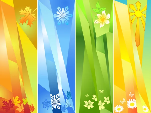 Four seasons, vector illustration — Stock Vector