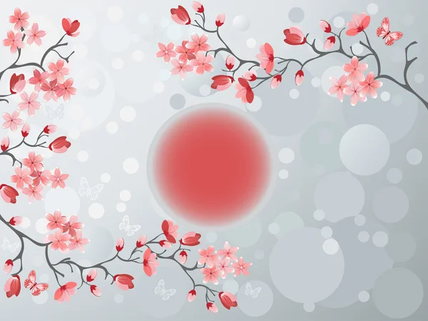 Цветущая вишня в японском стиле — стоковый вектор