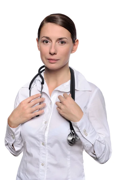 Médecin féminin avec stéthoscope — Photo