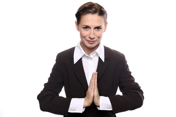 Giovane donna d'affari in meditazione — Foto Stock