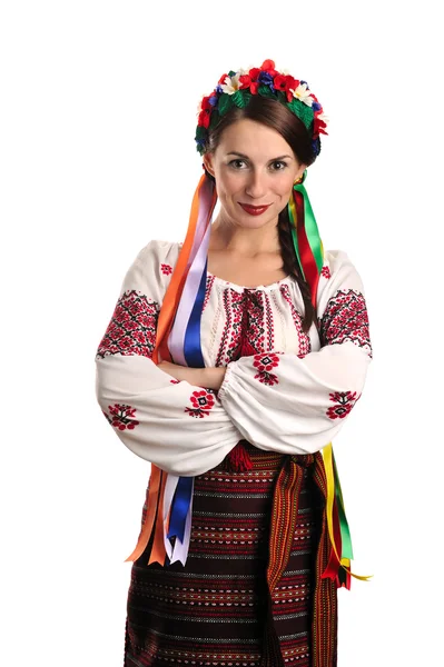 Українська жінка в національному костюмі — стокове фото