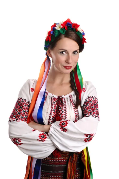 Femme ukrainienne en costume national — Photo