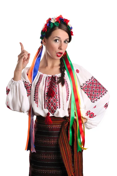 Mujer ucraniana en traje nacional — Foto de Stock