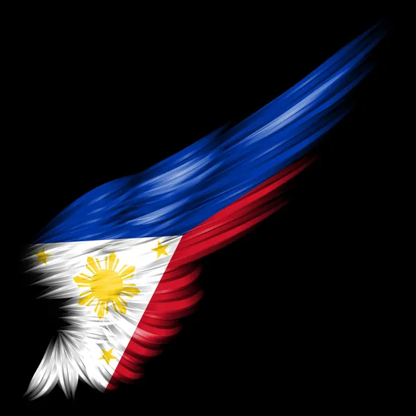 Flagge der Philippinen auf Flügel — Stockfoto