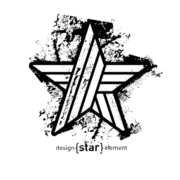 Abstract grunge design element black star — Stockfoto