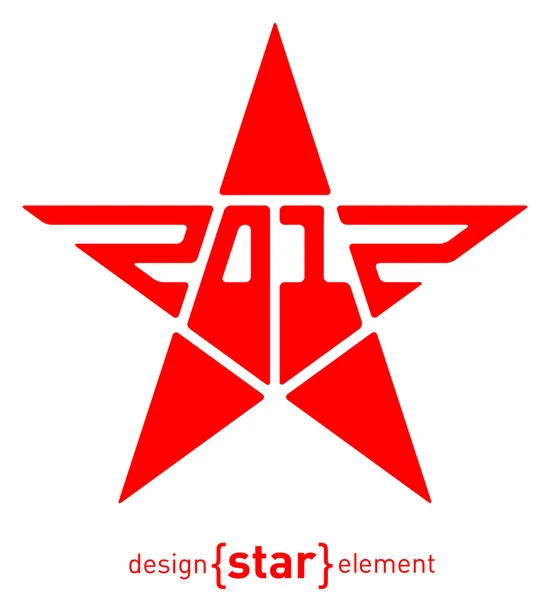 Abstracte raster ontwerp element ster met Nieuwjaar datum — Stockfoto