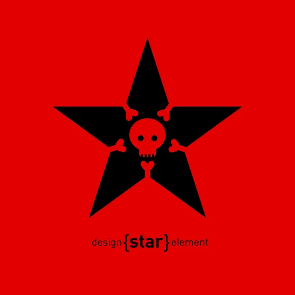 Stern mit Totenkopf und Knochen — Stockfoto