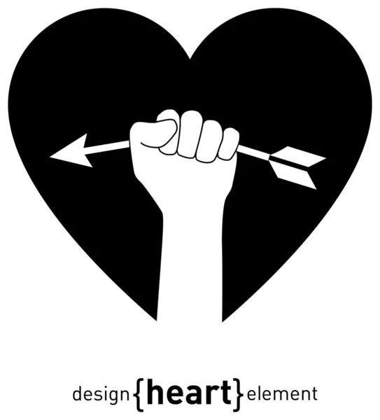 Elemento de diseño abstracto corazón con flechas de Cupidos — Foto de Stock