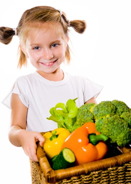 Menina com os legumes — Fotografia de Stock