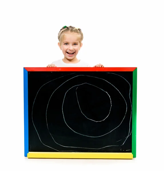 Beautiful little girl on a board — Stock Photo, Image
