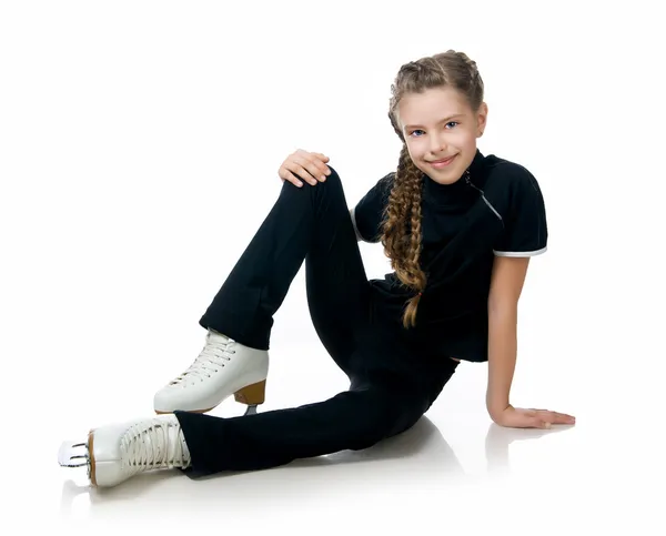 Νεαρό κορίτσι σχήμα πατινάζ — Φωτογραφία Αρχείου