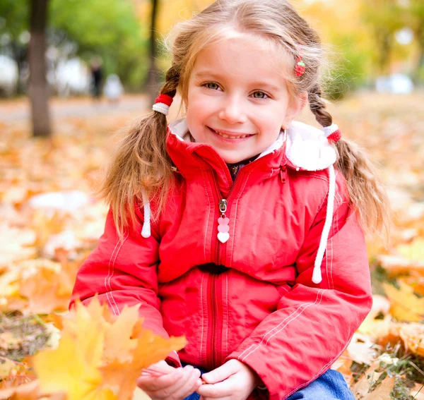 Autumn portrait of a little girl — Stock Photo, Image