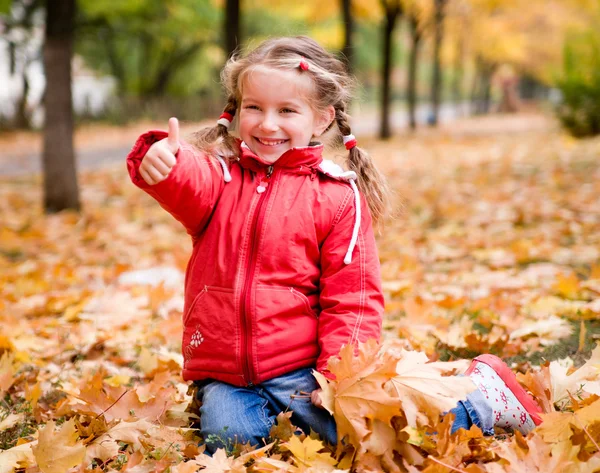 Portrait d'automne d'une petite fille — Photo