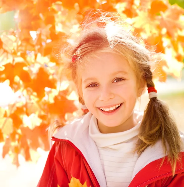Autumn portrait of a little girl — Stock Photo, Image