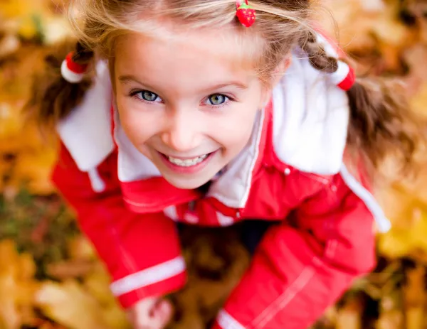 一个小女孩的秋天肖像 — 图库照片