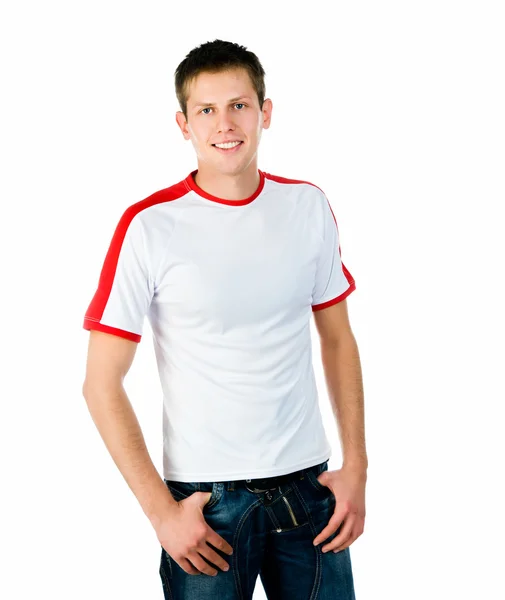 Pretty young man on white background — Stock Photo, Image