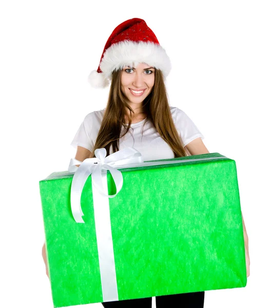 Young women with the gift — Stock Photo, Image