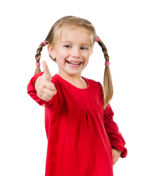 Χαριτωμένο μικρό κορίτσι με ένα πλεξούδες — Φωτογραφία Αρχείου