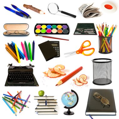 Group of education theme objects clipart