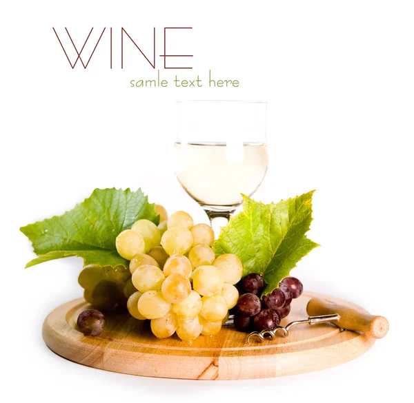 Copo de vinho e uva — Fotografia de Stock