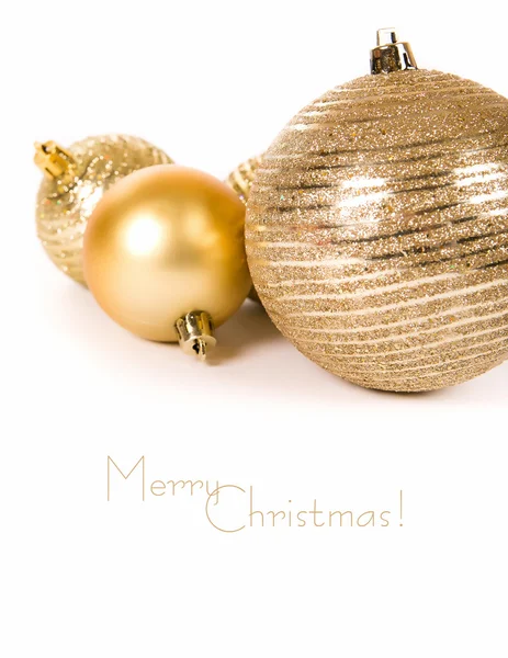 Złote kule Boże Narodzenie — Zdjęcie stockowe