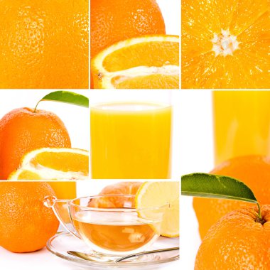 Oranges set clipart