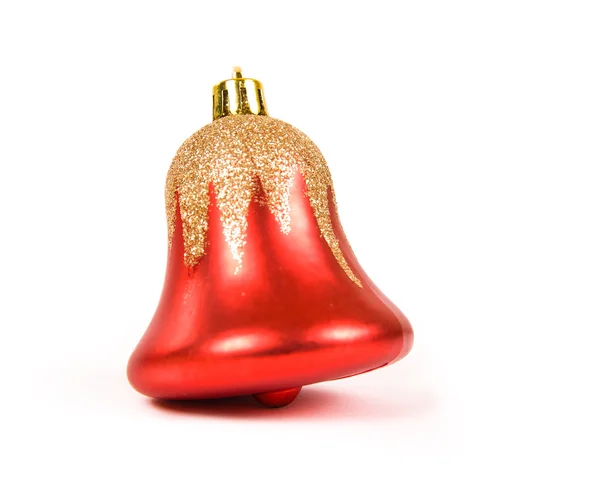 Boże Narodzenie dzwon z czerwoną wstążką — Zdjęcie stockowe