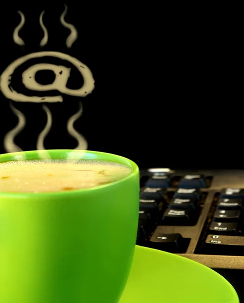 Gröna kopp kaffe — Stockfoto