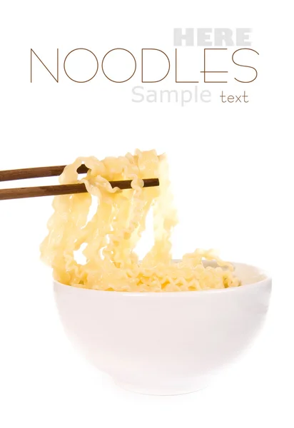 Noodle with pinch chopsticks — Stock Photo, Image