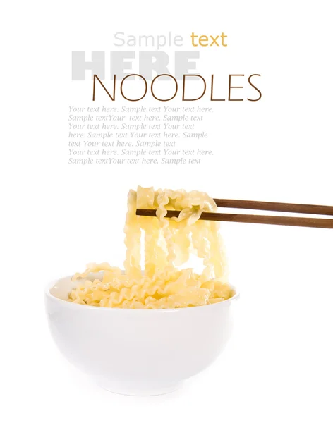 Noodle with pinch chopsticks — Stock Photo, Image