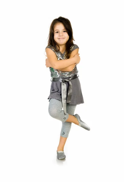 Χαριτωμένο μικρό κορίτσι χορό — Φωτογραφία Αρχείου